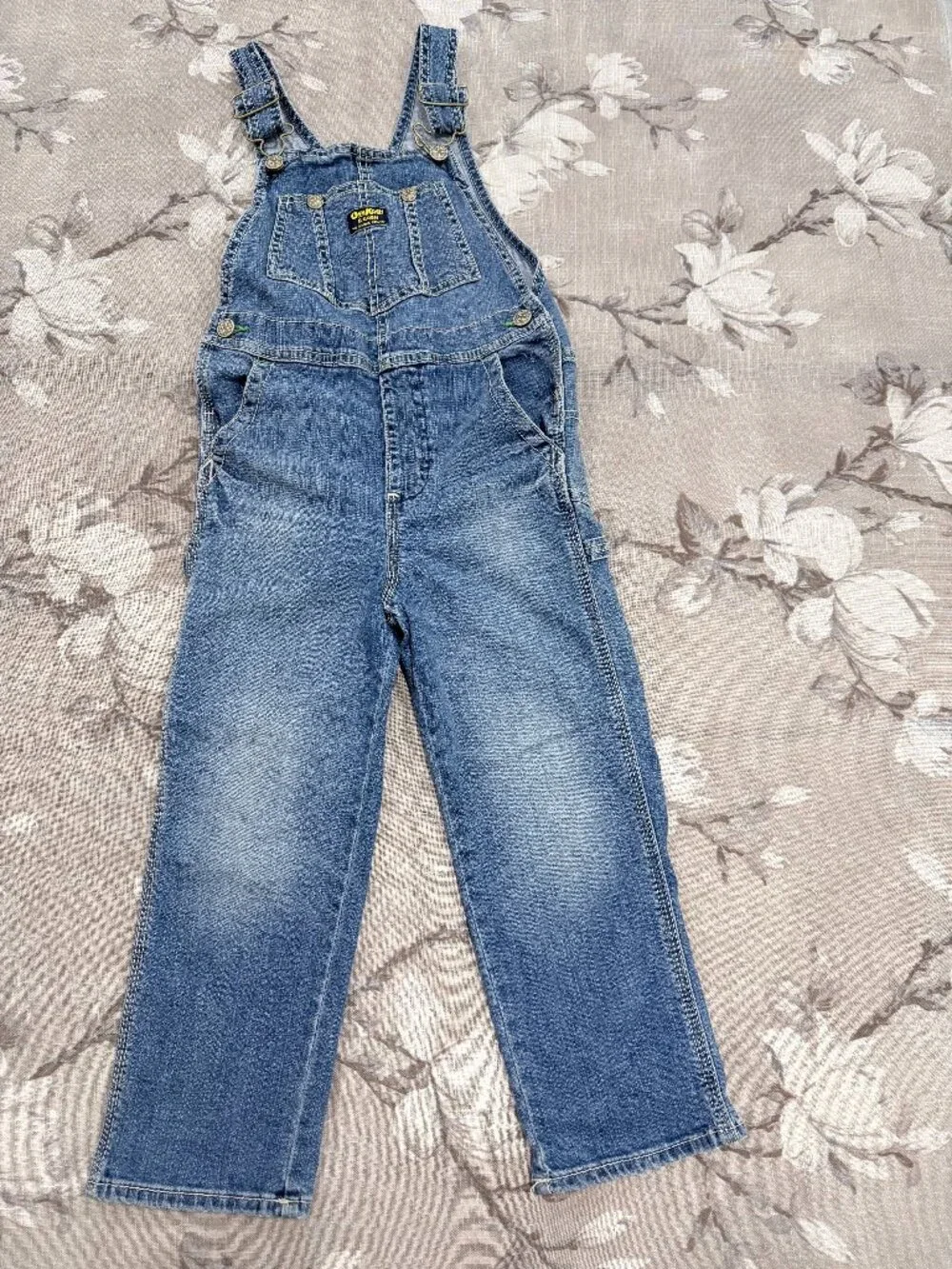 OshKosh B’gosh Denim Overalls Girls Size 6 Light Wash Carpenter Stretch